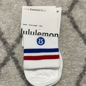 lululemon athletica White Socks with Red and Blue Accents